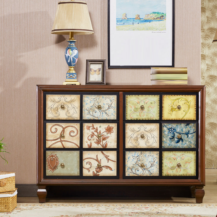 Cassettiera portaoggetti tradizionale in legno massello con 3/5/6 cassetti