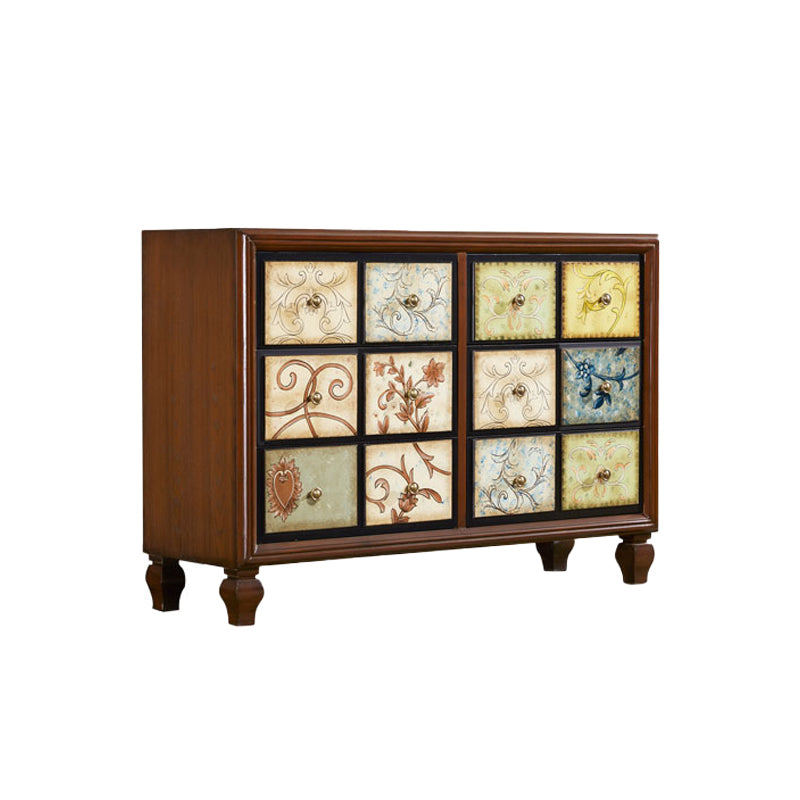 Cassettiera portaoggetti tradizionale in legno massello con 3/5/6 cassetti