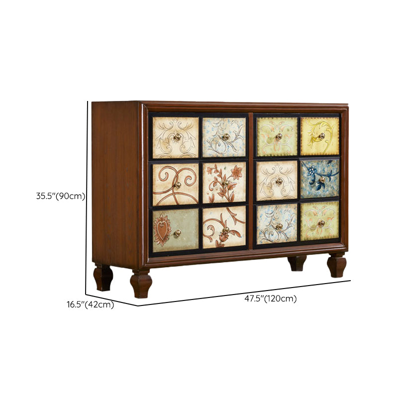 Cassettiera portaoggetti tradizionale in legno massello con 3/5/6 cassetti