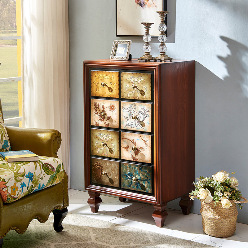 Cassettiera verticale per la casa tradizionale americana in legno con cassetti