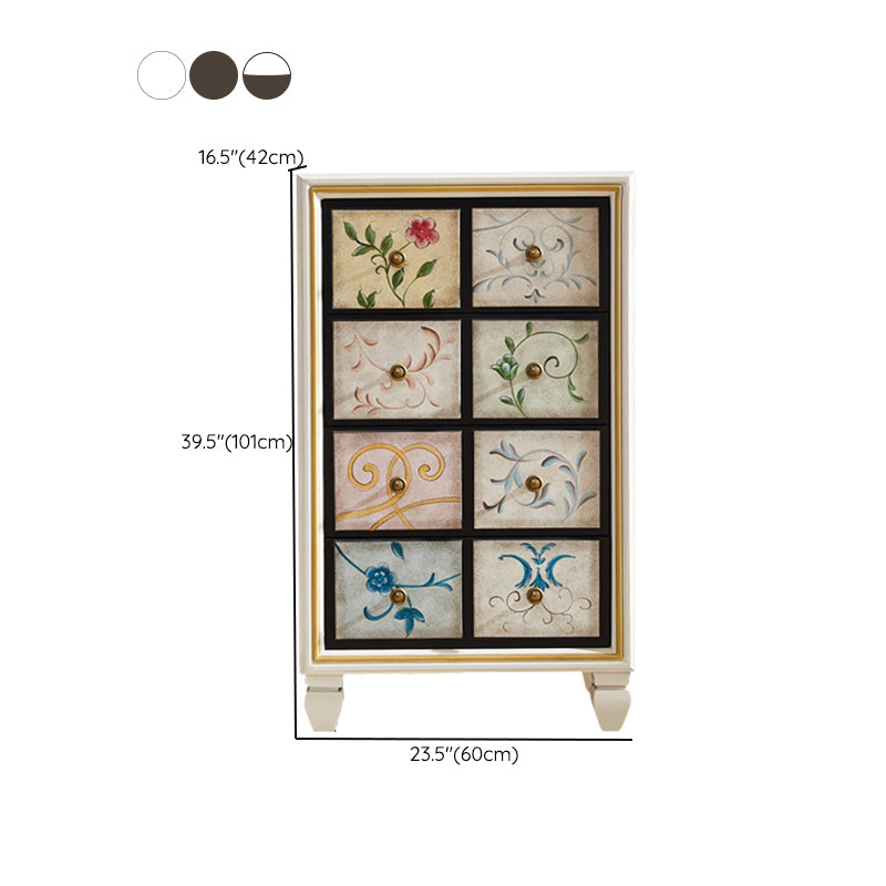 Cassettiera verticale per la casa tradizionale americana in legno con cassetti