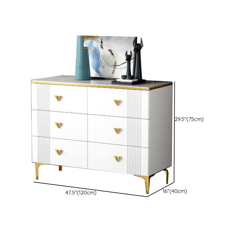 Glam Chest Bedroom Stone 15.7" Wide Chest in White with Drawers Clearhalo 'Bedroom Furniture' 'Dressers & Chests' 'dressers_chests' 'furn' 'furn_dressers_chests' 'Furniture' 6367511