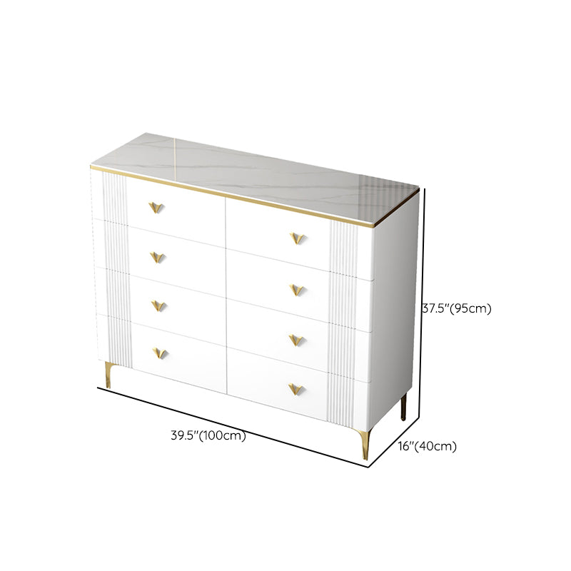 Glam Chest Bedroom Stone 15.7" Wide Chest in White with Drawers Clearhalo 'Bedroom Furniture' 'Dressers & Chests' 'dressers_chests' 'furn' 'furn_dressers_chests' 'Furniture' 6367512