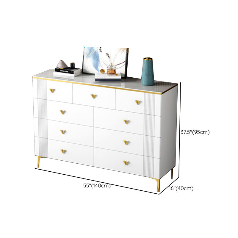 Glam Chest Bedroom Stone 15.7" Wide Chest in White with Drawers Clearhalo 'Bedroom Furniture' 'Dressers & Chests' 'dressers_chests' 'furn' 'furn_dressers_chests' 'Furniture' 6367514