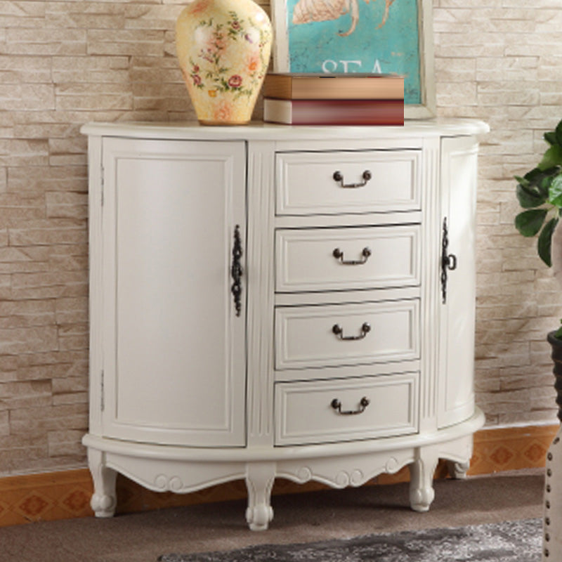 Cassettiera tradizionale in legno lavorato con 4 cassetti