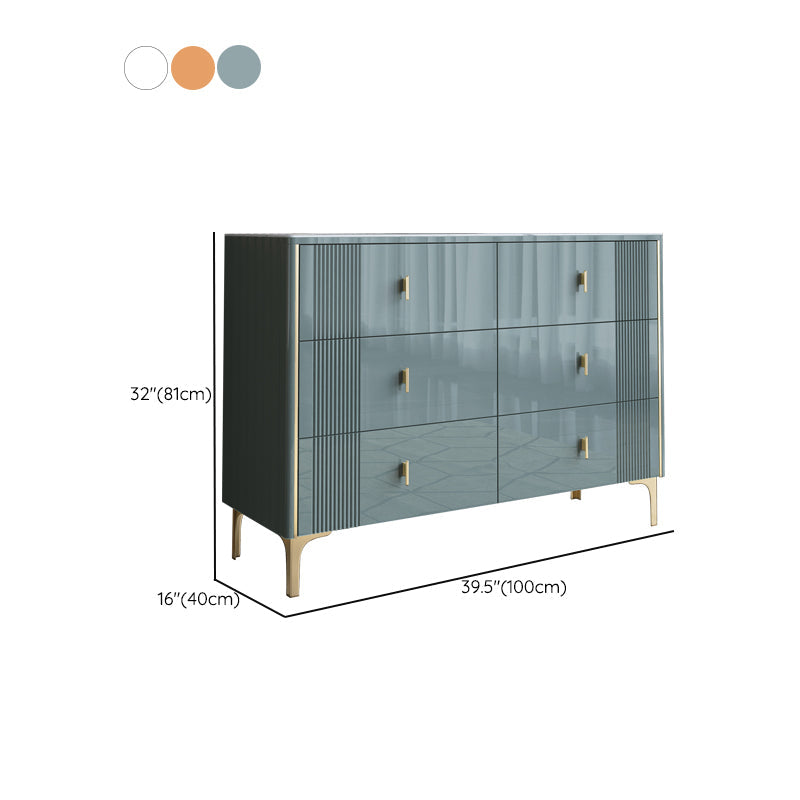 Glam Horizontal Stone Lagerung Brust Schlafzimmer Truhe mit Schubladen