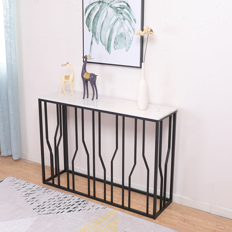 Modern Rectangle Console Table 1- Shelf 33.46" Tall End Table for Hall