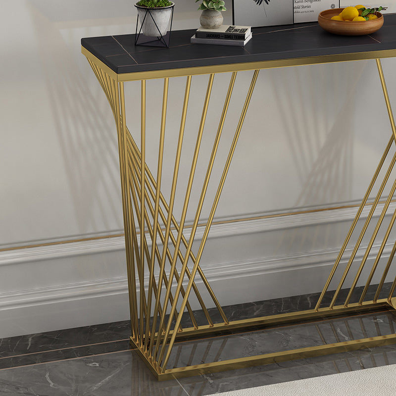 11.81" W Glam Console Accent Table Antique Finish Rectangle Console Sofa Table Clearhalo 'Console Tables' 'console_tables' 'Entry & Mudroom Furniture' 'furn' 'furn_console_tables' 'Furniture' 6367742