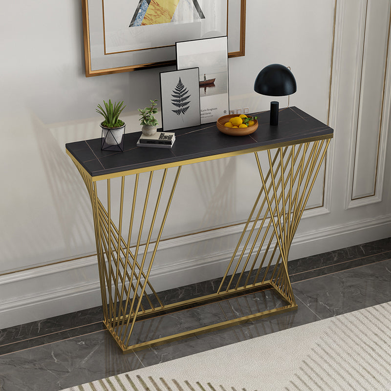 11.81" W Glam Console Accent Table Antique Finish Rectangle Console Sofa Table Clearhalo 'Console Tables' 'console_tables' 'Entry & Mudroom Furniture' 'furn' 'furn_console_tables' 'Furniture' 6367745