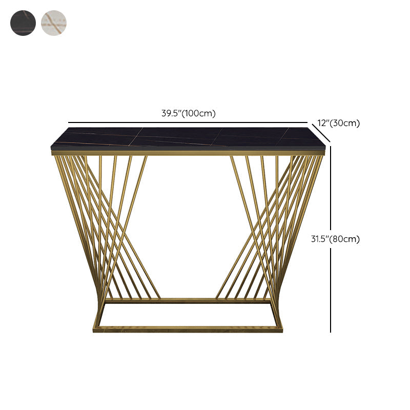 11.81" W Glam Console Accent Table Antique Finish Rectangle Console Sofa Table Clearhalo 'Console Tables' 'console_tables' 'Entry & Mudroom Furniture' 'furn' 'furn_console_tables' 'Furniture' 6367749