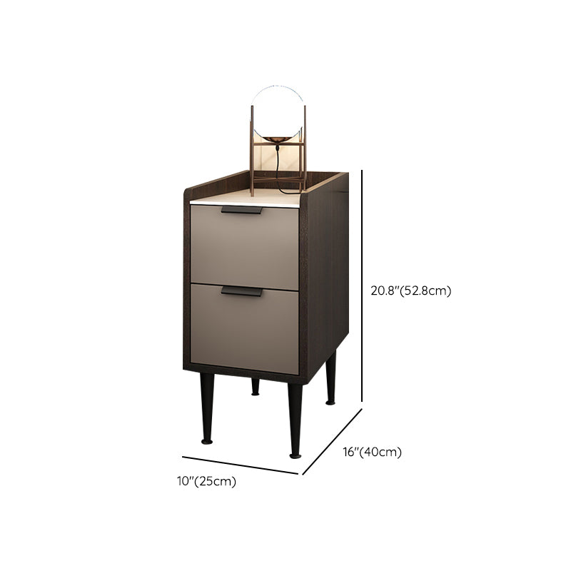 Comodino da letto in legno finto tavolo da notte contemporaneo con cassetti
