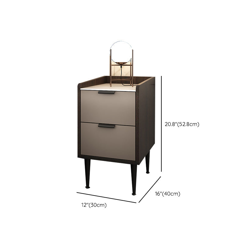Comodino da letto in legno finto tavolo da notte contemporaneo con cassetti