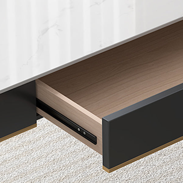 Glam Office Desk Antique Finish Curved Computer Desk with 2 Storage Drawers Clearhalo 'furn' 'furn_office_desk' 'Furniture' 'Office Desks' 'Office Furniture' 'office_desk' 6368801