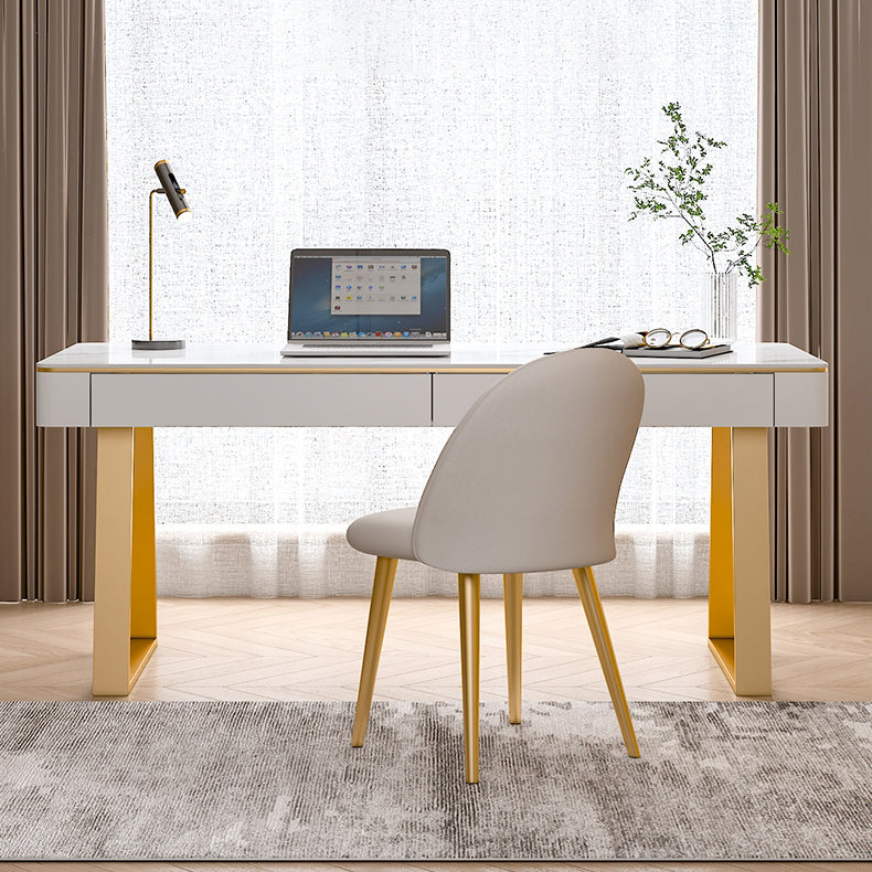 Scrivania rettangolare per ufficio rettangolare banco di computer con 2 cassetti