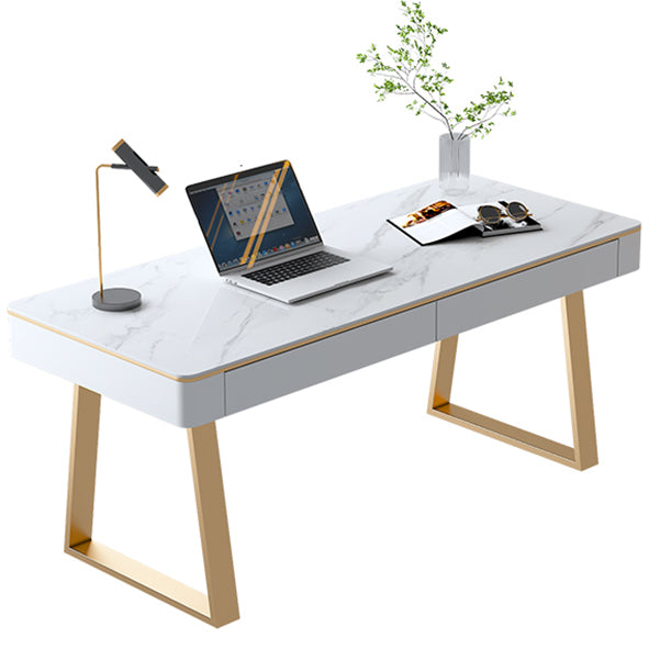 Scrivania rettangolare per ufficio rettangolare banco di computer con 2 cassetti