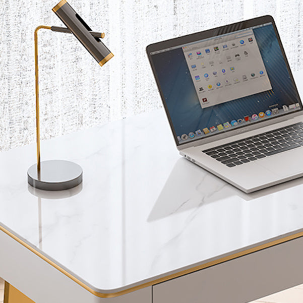 Scrivania rettangolare per ufficio rettangolare banco di computer con 2 cassetti