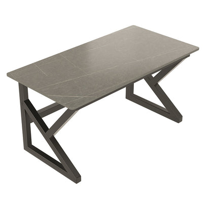 Bureau de bureau industriel Bureau d'ordinateur de finition antique rectangulaire avec des jambes métalliques