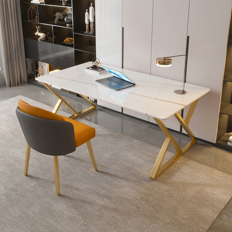 29.53 "H Glam Office Desk Antieke afwerking Rechthoekige computerbureau