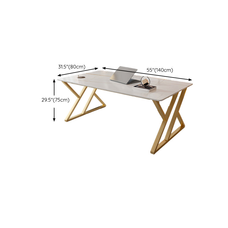 29.53 "H Glam Office Desk Antieke afwerking Rechthoekige computerbureau