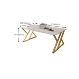 29.53 "H Glam Office Desk Antieke afwerking Rechthoekige computerbureau