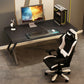 Contemporary Gaming Desk Rectangular Black Secretary Desk with Metal Legs
