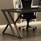 Contemporary Gaming Desk Rectangular Black Secretary Desk with Metal Legs