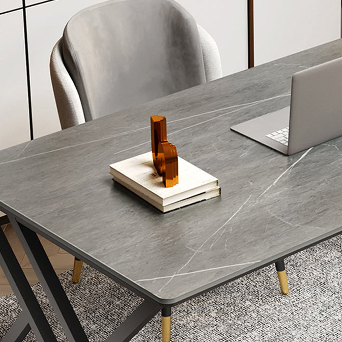 Contemporary Gaming Desk Rectangular Office Desk with Metal Legs Clearhalo 'furn' 'furn_office_desk' 'Furniture' 'Office Desks' 'Office Furniture' 'office_desk' 6368938