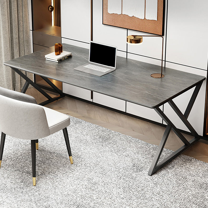 Contemporary Gaming Desk Rectangular Office Desk with Metal Legs Clearhalo 'furn' 'furn_office_desk' 'Furniture' 'Office Desks' 'Office Furniture' 'office_desk' 6368944