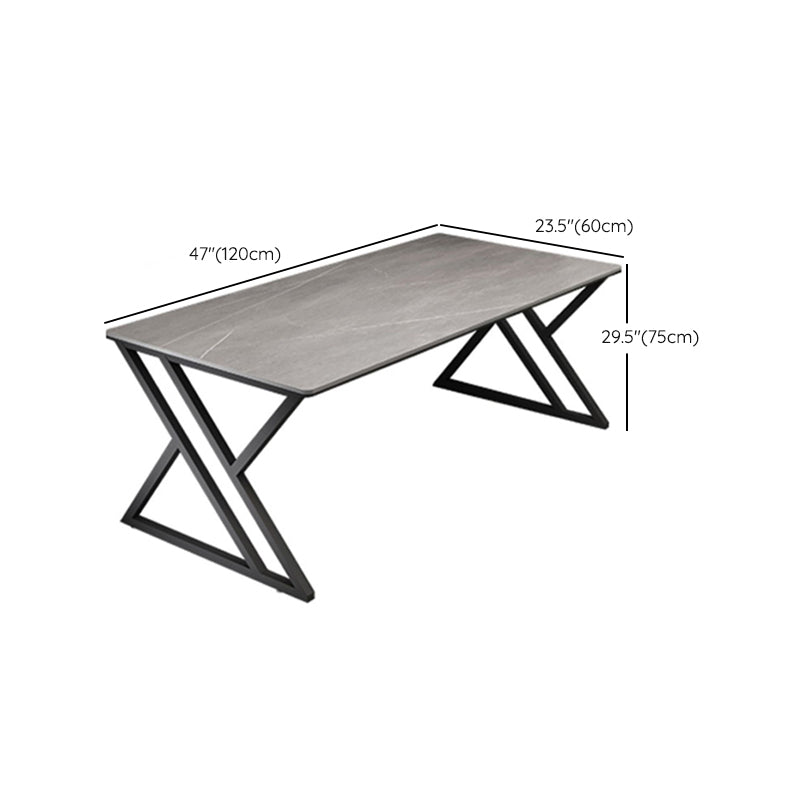 Contemporary Gaming Desk Rectangular Office Desk with Metal Legs Clearhalo 'furn' 'furn_office_desk' 'Furniture' 'Office Desks' 'Office Furniture' 'office_desk' 6368949