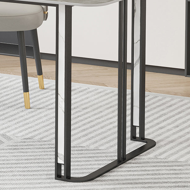 Eigentijdse gebogen kantoorbureau antieke afwerking computerbureau met metalen benen