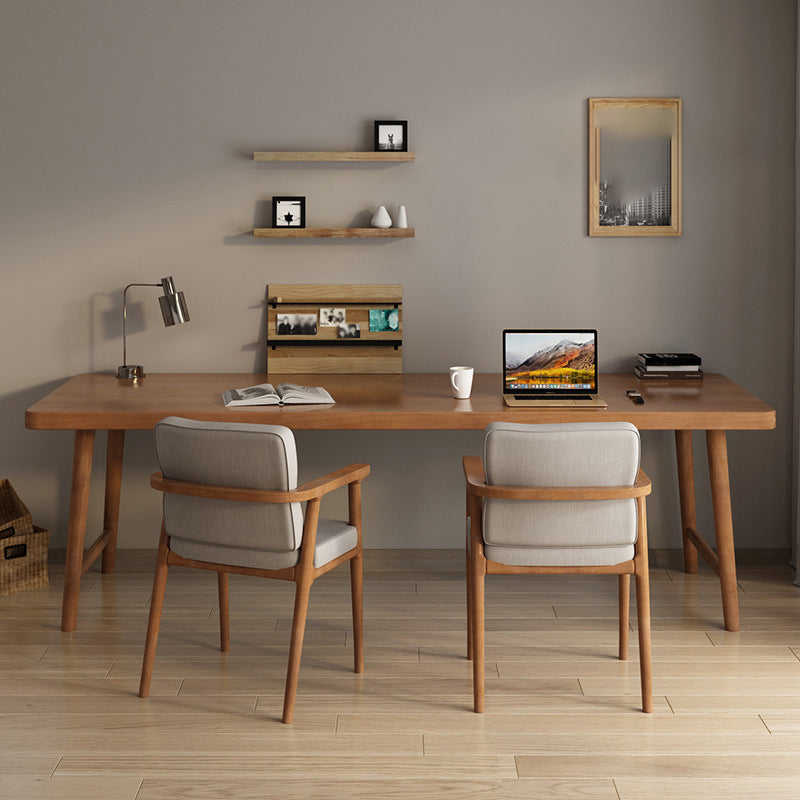 Contemporary Sled Office Desk Natural Solid Wood Writing Desk 78.7"L x 23.6"W x 29.5"H Drawer Not Included Clearhalo 'furn' 'furn_office_desk' 'Furniture' 'Office Desks' 'Office Furniture' 'office_desk' 6369101