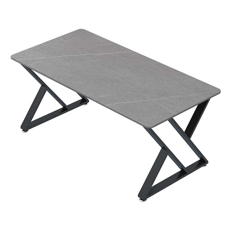 29"H Industrial Writing Desk Grey Rectangular Sled Office Desk Black Clearhalo 'furn' 'furn_office_desk' 'Furniture' 'Office Desks' 'Office Furniture' 'office_desk' 6369151