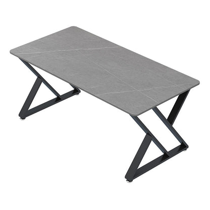 29"H Industrial Writing Desk Grey Rectangular Sled Office Desk Black Clearhalo 'furn' 'furn_office_desk' 'Furniture' 'Office Desks' 'Office Furniture' 'office_desk' 6369151