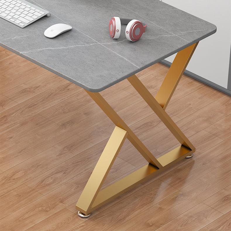 29"H Industrial Writing Desk Grey Rectangular Sled Office Desk Clearhalo 'furn' 'furn_office_desk' 'Furniture' 'Office Desks' 'Office Furniture' 'office_desk' 6369152