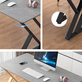 29"H Industrial Writing Desk Grey Rectangular Sled Office Desk Clearhalo 'furn' 'furn_office_desk' 'Furniture' 'Office Desks' 'Office Furniture' 'office_desk' 6369155