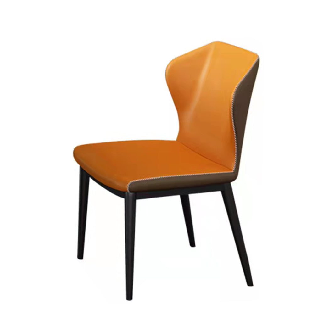 Glam Style Dinette Set for Dining Room 1/2/5/7 Pieces Glossy White Dining Table Set 1 Orange Chair Clearhalo 'Dining Room Sets' 'Dining Tables & Seating' 'dining_room_set' 'furn' 'furn_dining_room_set' 'Furniture' 'Kitchen & Dining Furniture' 6369183