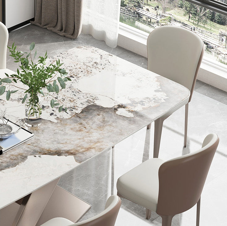 Glam Style Dinette Set for Dining Room 1/2/5/7 Pieces Glossy White Dining Table Set Clearhalo 'Dining Room Sets' 'Dining Tables & Seating' 'dining_room_set' 'furn' 'furn_dining_room_set' 'Furniture' 'Kitchen & Dining Furniture' 6369191