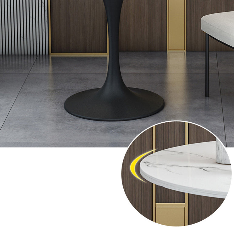 Ensemble de table à manger en marbre en faux marbre blanc 1/2/5 pièces