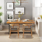 Rectangle Pine Wood Top Dining Table Set 1/5 Pieces Industrial Dinette Set for Home Clearhalo 'Dining Room Sets' 'Dining Tables & Seating' 'dining_room_set' 'furn' 'furn_dining_room_set' 'Furniture' 'Kitchen & Dining Furniture' 6369250