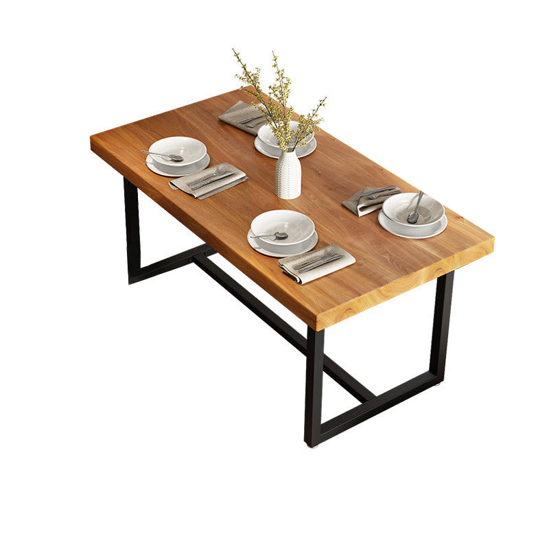 Rectangle Pine Wood Top Dining Table Set 1/5 Pieces Industrial Dinette Set for Home Clearhalo 'Dining Room Sets' 'Dining Tables & Seating' 'dining_room_set' 'furn' 'furn_dining_room_set' 'Furniture' 'Kitchen & Dining Furniture' 6369252