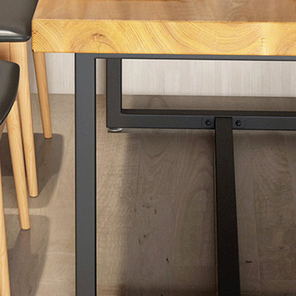 Rectangle Pine Wood Top Dining Table Set 1/5 Pieces Industrial Dinette Set for Home Clearhalo 'Dining Room Sets' 'Dining Tables & Seating' 'dining_room_set' 'furn' 'furn_dining_room_set' 'Furniture' 'Kitchen & Dining Furniture' 6369254