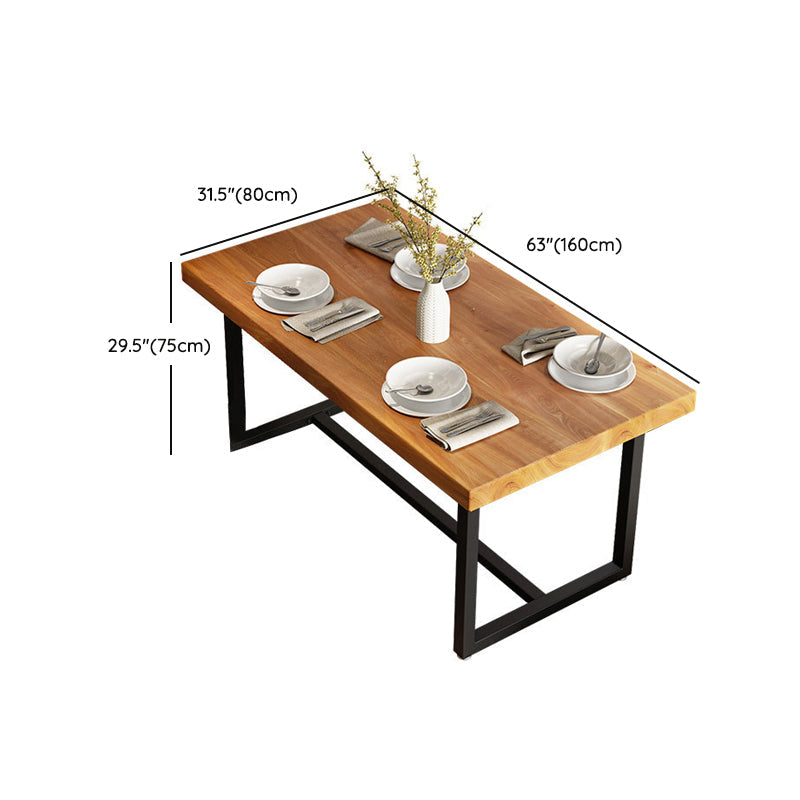 Rectangle Pine Wood Top Dining Table Set 1/5 Pieces Industrial Dinette Set for Home Clearhalo 'Dining Room Sets' 'Dining Tables & Seating' 'dining_room_set' 'furn' 'furn_dining_room_set' 'Furniture' 'Kitchen & Dining Furniture' 6369262