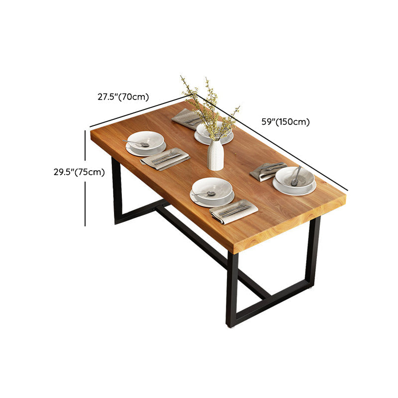 Rectangle Pine Wood Top Dining Table Set 1/5 Pieces Industrial Dinette Set for Home Clearhalo 'Dining Room Sets' 'Dining Tables & Seating' 'dining_room_set' 'furn' 'furn_dining_room_set' 'Furniture' 'Kitchen & Dining Furniture' 6369264
