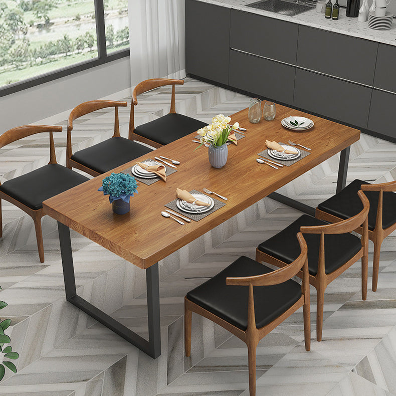 Modern Wood Dining Set 1/2/7 Pieces Brown Dinette Set with Wooden Chairs