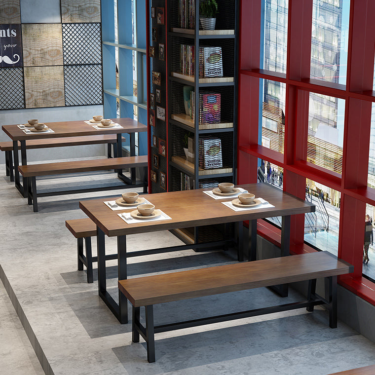 Industrial 1/2/3/5 Pieces Dining Set Rectangle Wood Dining Table for Dining Room