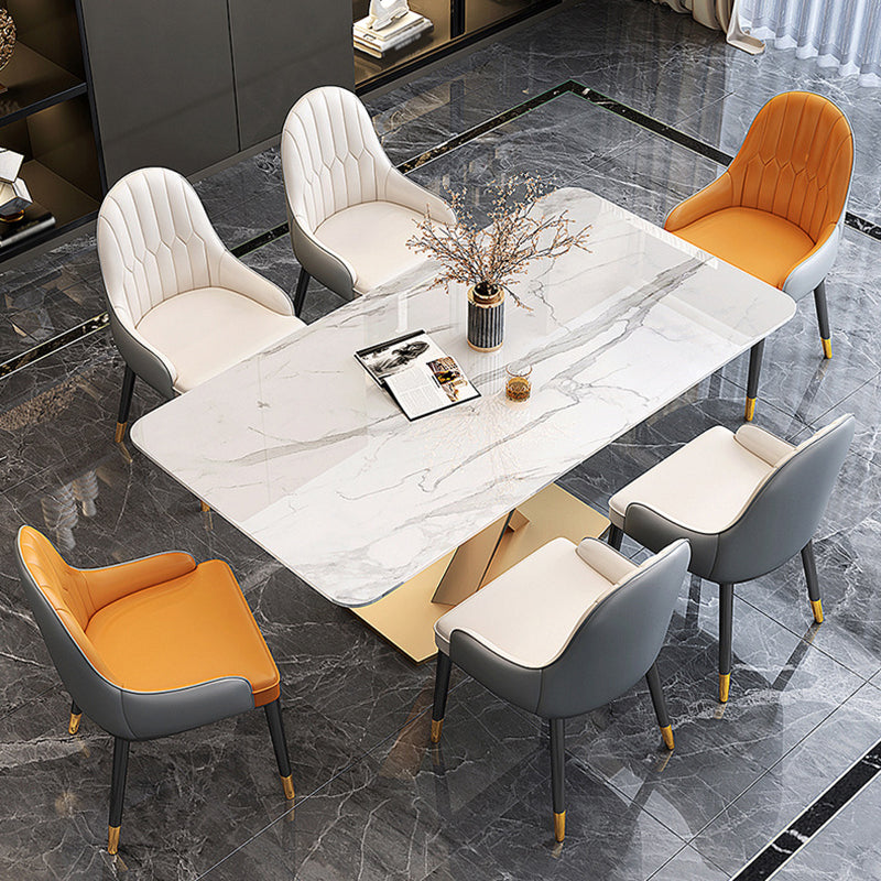 Nordic 1/5/7 Stücke Esszahlen Rechteck Stein Esstisch Set für Wohnzimmer