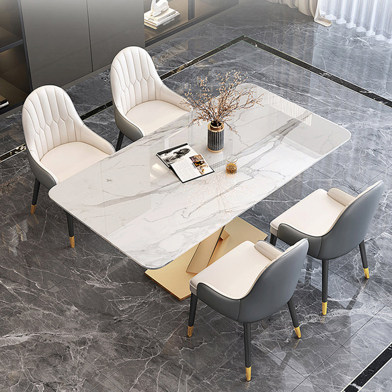 Nordic 1/5/7 Stücke Esszahlen Rechteck Stein Esstisch Set für Wohnzimmer