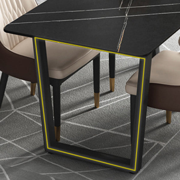 Moderne 1/5 stukken Dinerset rechthoekige stenen eettafel ingesteld voor woonkamer
