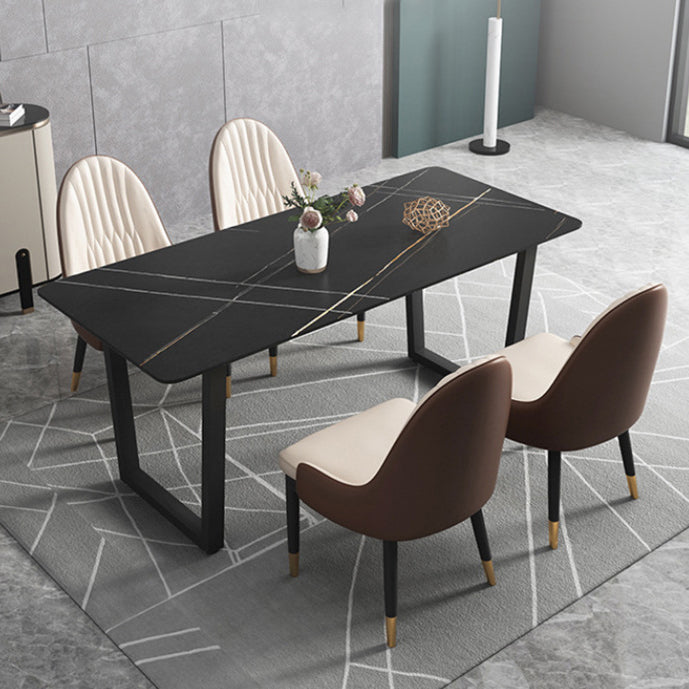 Moderne 1/5 stukken Dinerset rechthoekige stenen eettafel ingesteld voor woonkamer