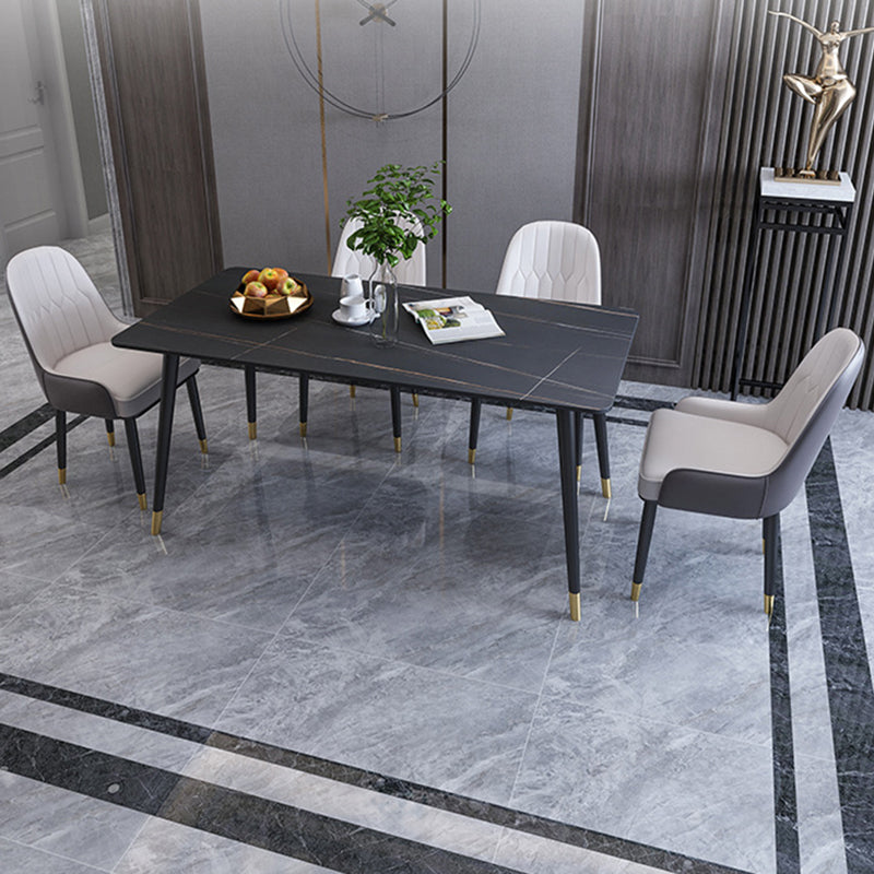 Modern 1/2/5/6/7 stukken Dinerset rechthoekige stenen eettafel voor eetkamer